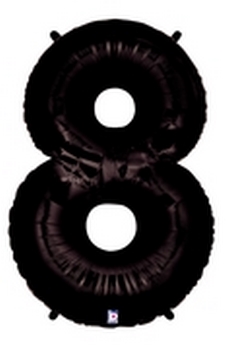 Megaloons - Number - #8 - Black balloon BETALLIC