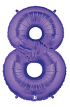 Megaloon Purple Number 8 balloon BETALLIC