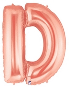 Megaloon - Letter D - Rose Gold balloon *Polybagged BETALLIC