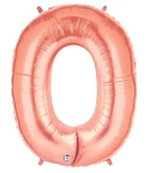 Megaloon - Letter O - Rose Gold balloon *POLYBAGGED BETALLIC