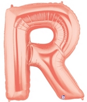 Megaloon - Letter R - Rose Gold balloon *POLYBAGGED BETALLIC