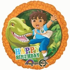 Happy Birthday Go Diego Go balloon ANAGRAM
