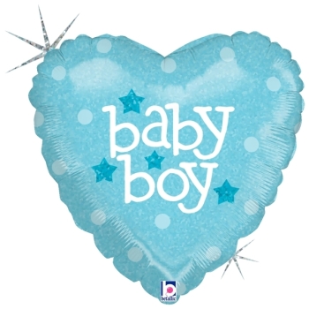 Baby Boy Heart balloon BETALLIC