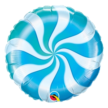 18" Blue Candy Swirl balloon  *Unpacked foil balloons