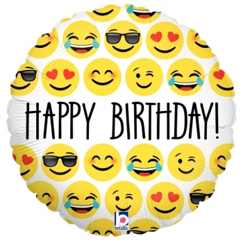 Emoji Birthday balloon BETALLIC