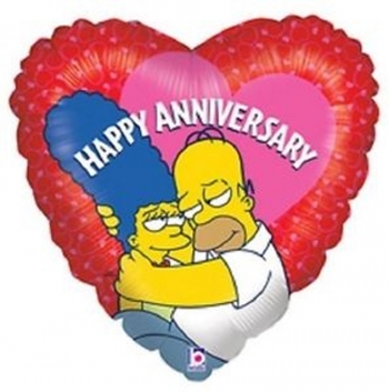 18" Foil  - Anniversary - Heart Simpson balloon foil balloons