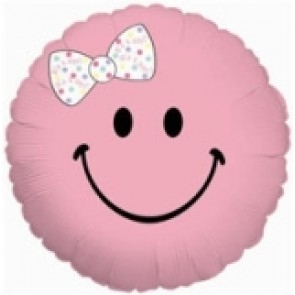 Foil - Baby - Smiley Girl balloon BETALLIC