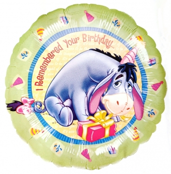 Foil - I Remembered Your Birthday Eeyore - Winnie The Pooh balloon ANAGRAM