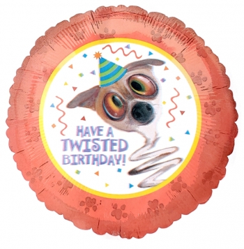 Foil - Birthday Twisted Whiskers Dog balloon ANAGRAM