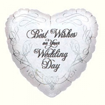 18" Foil - Best Wishes on Wedding Day balloon foil balloons
