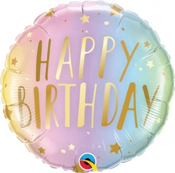 18" Foil Birthday Pastel ombre balloon foil balloons
