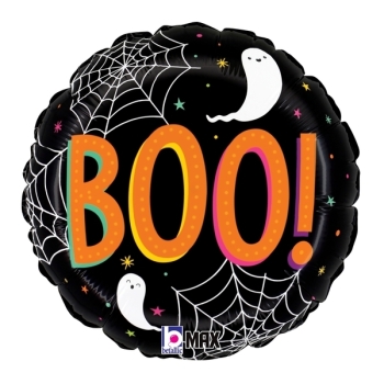 Foil BOO EEK! Halloween balloon BETALLIC
