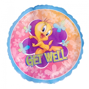 18" Foil - Get Well - Tweety Butterflies balloon foil balloons