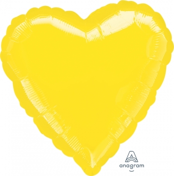 18" Yellow Heart  Balloon
