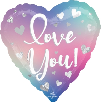 Foil Love You Filtered Ombre balloon ANAGRAM