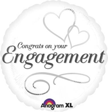 Foil - Two Hearts Engagement balloon ANAGRAM