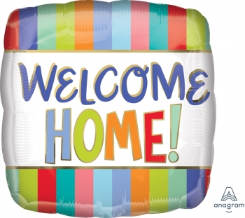 18" Foil Welcome Home Stripes  Balloon