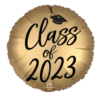 18" Graduation Satin Gold Class of 2023 Balloon  Balloon