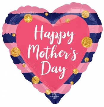 Happy Mother's Day Navy and Pink balloon ANAGRAM