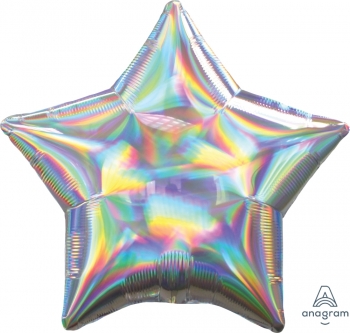 Iridescent Silver Star balloon ANAGRAM
