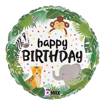 Jungle Happy Birthday Balloon BETALLIC