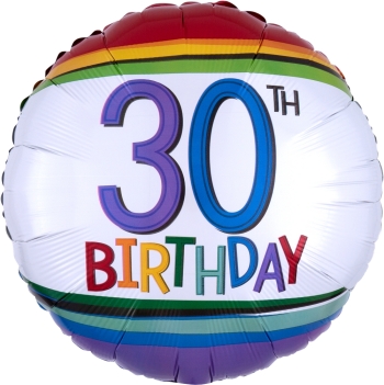18" Rainbow Birthday 30 Balloon foil balloons