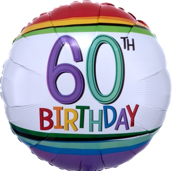 18" Rainbow Birthday 60 Balloon foil balloons