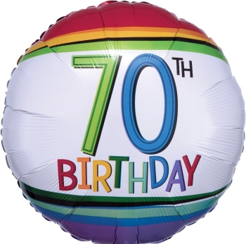 18" Rainbow Birthday 70 Balloon foil balloons