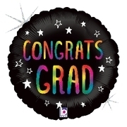 18" Rainbow Congrats Grad Balloon  Balloon