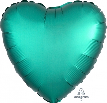 18" Satin Luxe Jade Heart Green balloon foil balloons