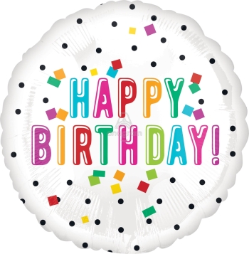 18" VLP Happy Birthday Confetti balloon foil balloons