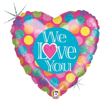 We Love You Holographic balloon BETALLIC