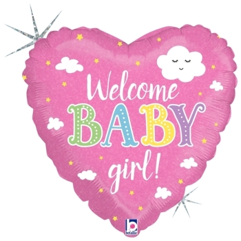 18" Welcome Baby Girl balloon foil balloons