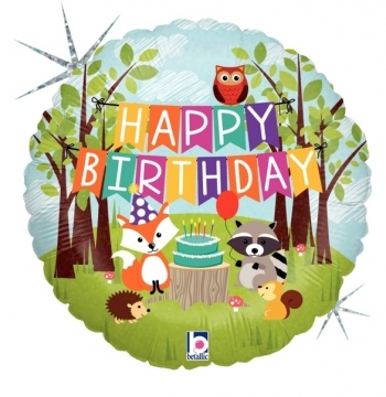 18" Woodland Birthday Party balloon foil balloons