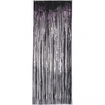 (1) Curtains Metallic 3ftx8ft - Black decorations
