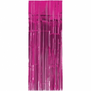 (1) Curtains Metallic 3ftx8ft - Pink decorations