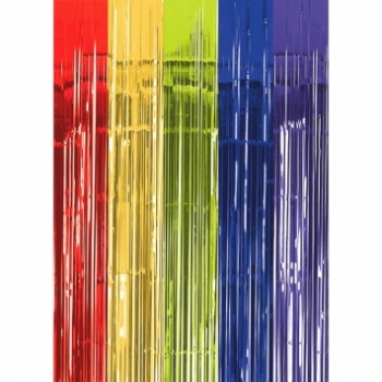 (1) Curtains Metallic 3ftx8ft - Rainbow Metallic Curtain decorations