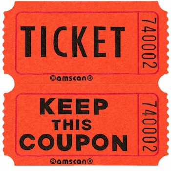 (2000) Double Tickets - ORANGE party supplies