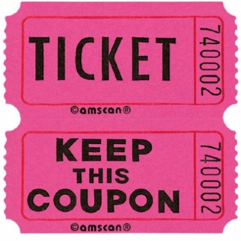 (2000) Double Tickets - PINK party supplies