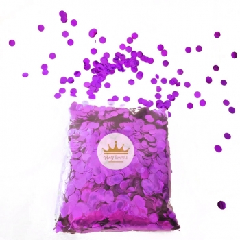 1cm Round Metallic Purple Confetti PARTYEMPIRE