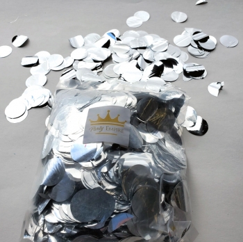 2.3cm Round Metallic Silver Confetti PARTYEMPIRE
