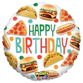Mighty Food Birthday Balloon BETALLIC