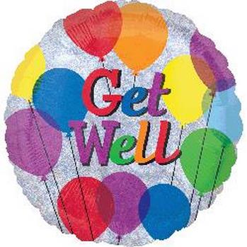 Foil - Holographic Get Well Balloons ANAGRAM