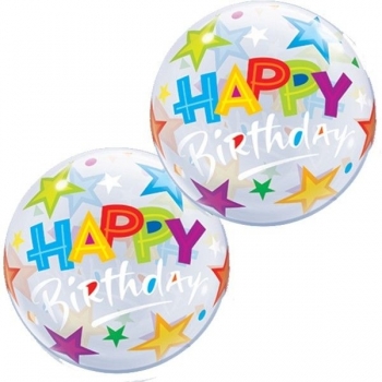 22" Bubble - Happy Birthday Brilliant Stars other balloons