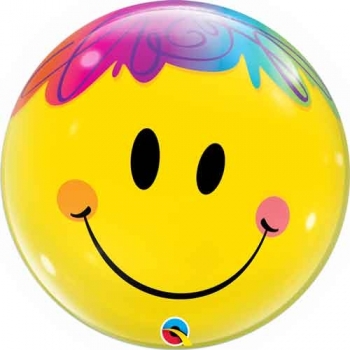 22" Bubble - Bright Smile Face other balloons