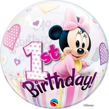 22" Bubble - Minnie Mouse 1st Birthday other balloons