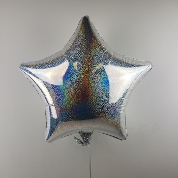 19" Foil Star Dazzler Silver Holographic balloon foil balloons