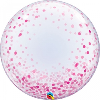 24" Bubble Deco PINK CONFETTI other balloons