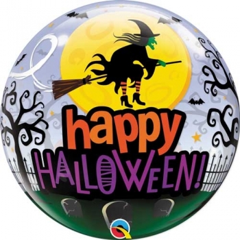24" Bubble Halloween Witch Haunting other balloons