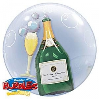 24" Dble Bubble - Bubbles Champagne other balloons